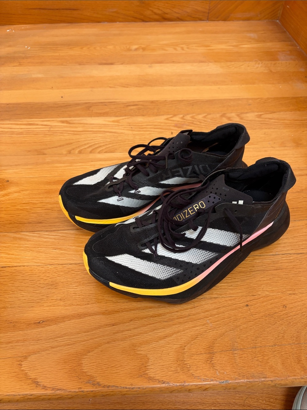 Men’s Running Shoes - Black with Pink & Yellow Accents